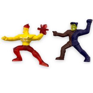 BATMAN Firestorm & Two Face Figures 2011 McDonalds Happy Meal Lot Brave & Bold